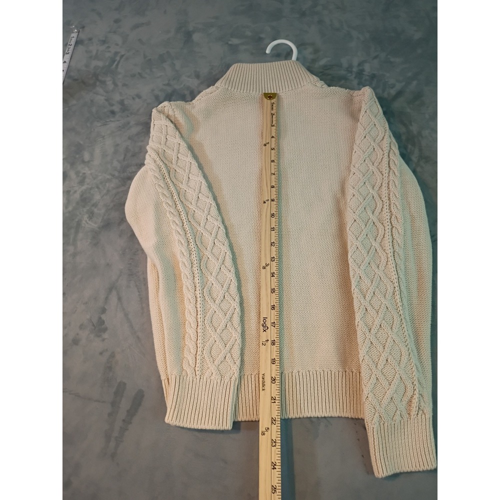 Gap Kids Boys XL 12 Cable Knit Mock Neck Button Sweater Cream New With Tags - Picture 5 of 6